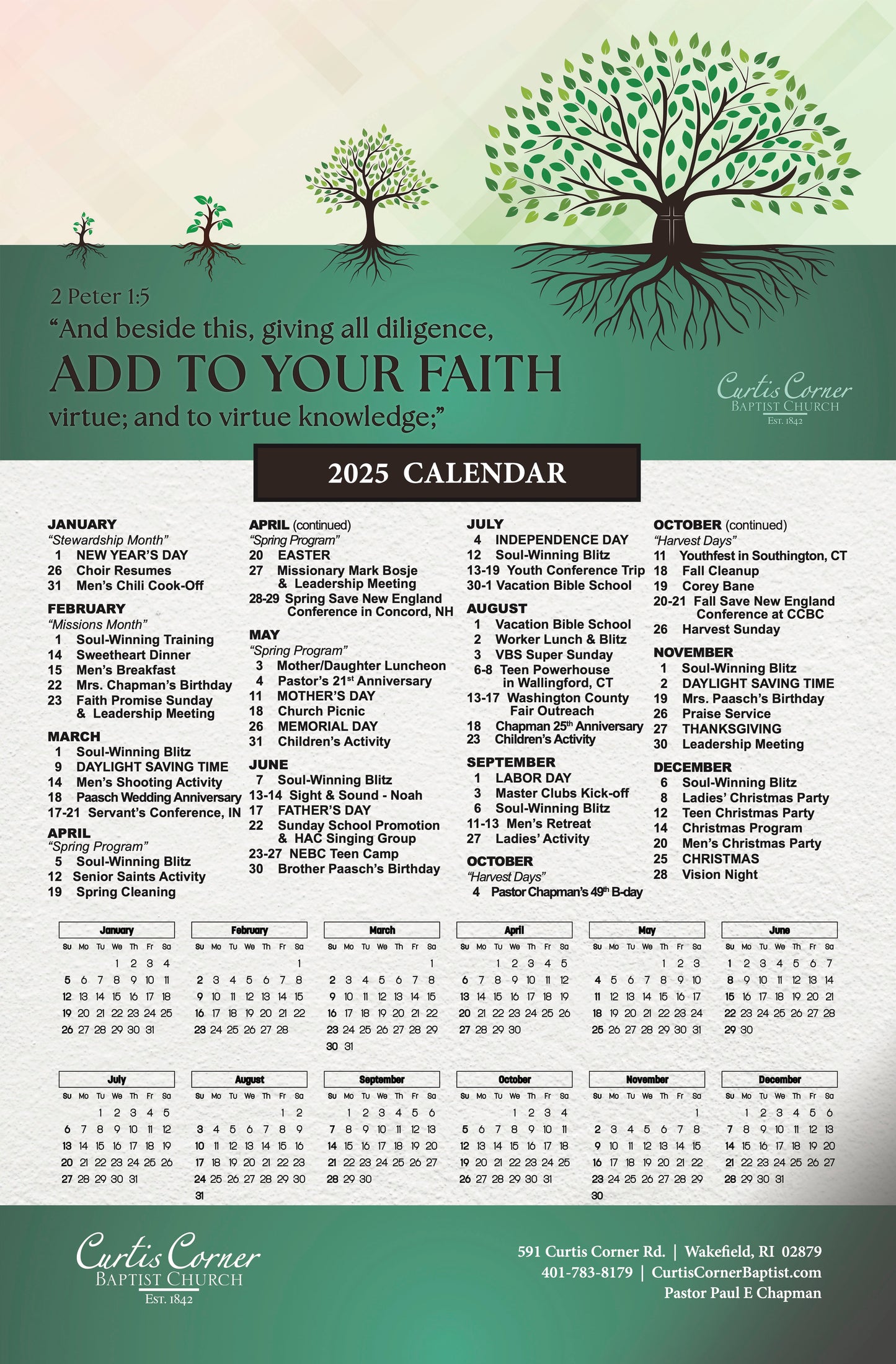 "Add To Your Faith" Calendar Theme