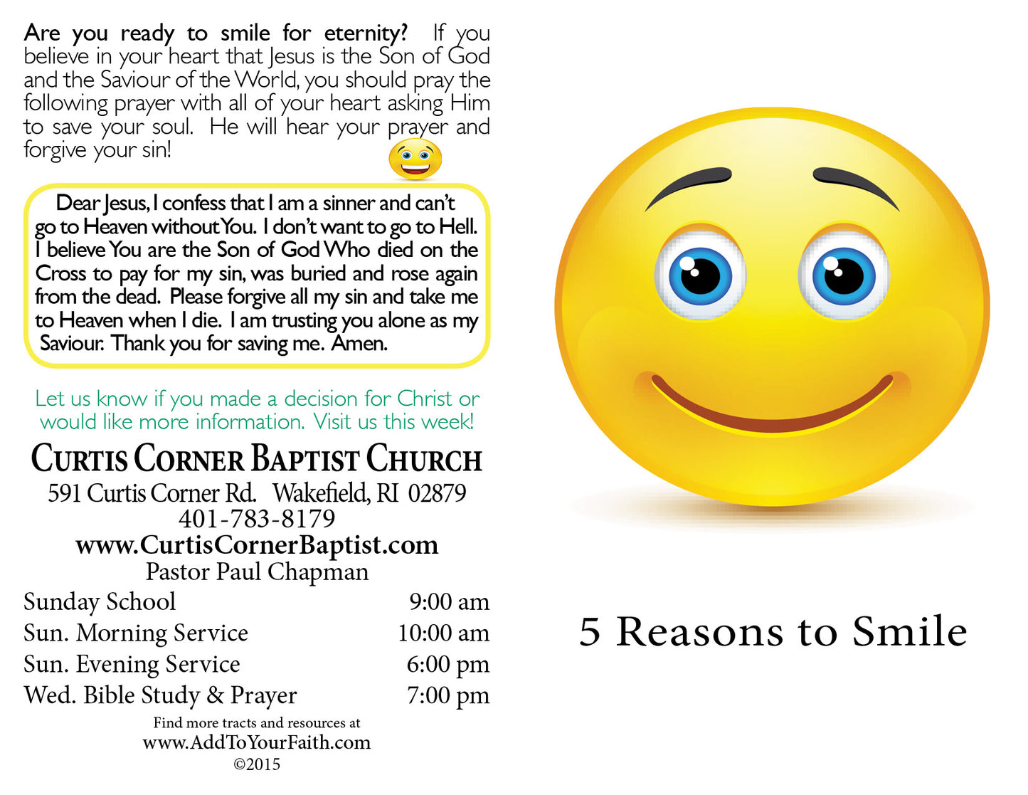 5 Reasons to Smile - Custom Tract