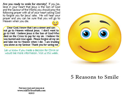 5 Reasons to Smile - Bulk Tracts - 100 pack