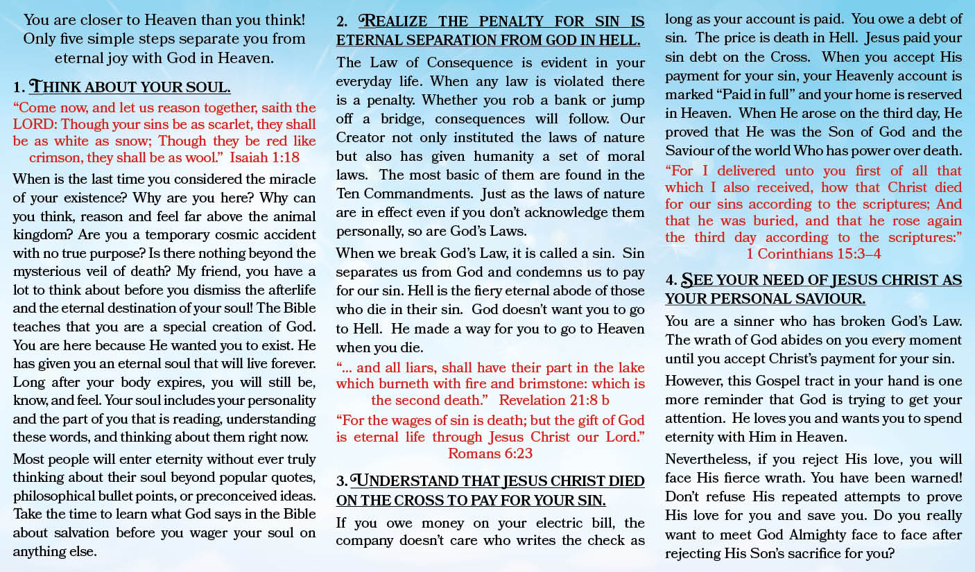 5 Steps to Heaven - Custom Tract