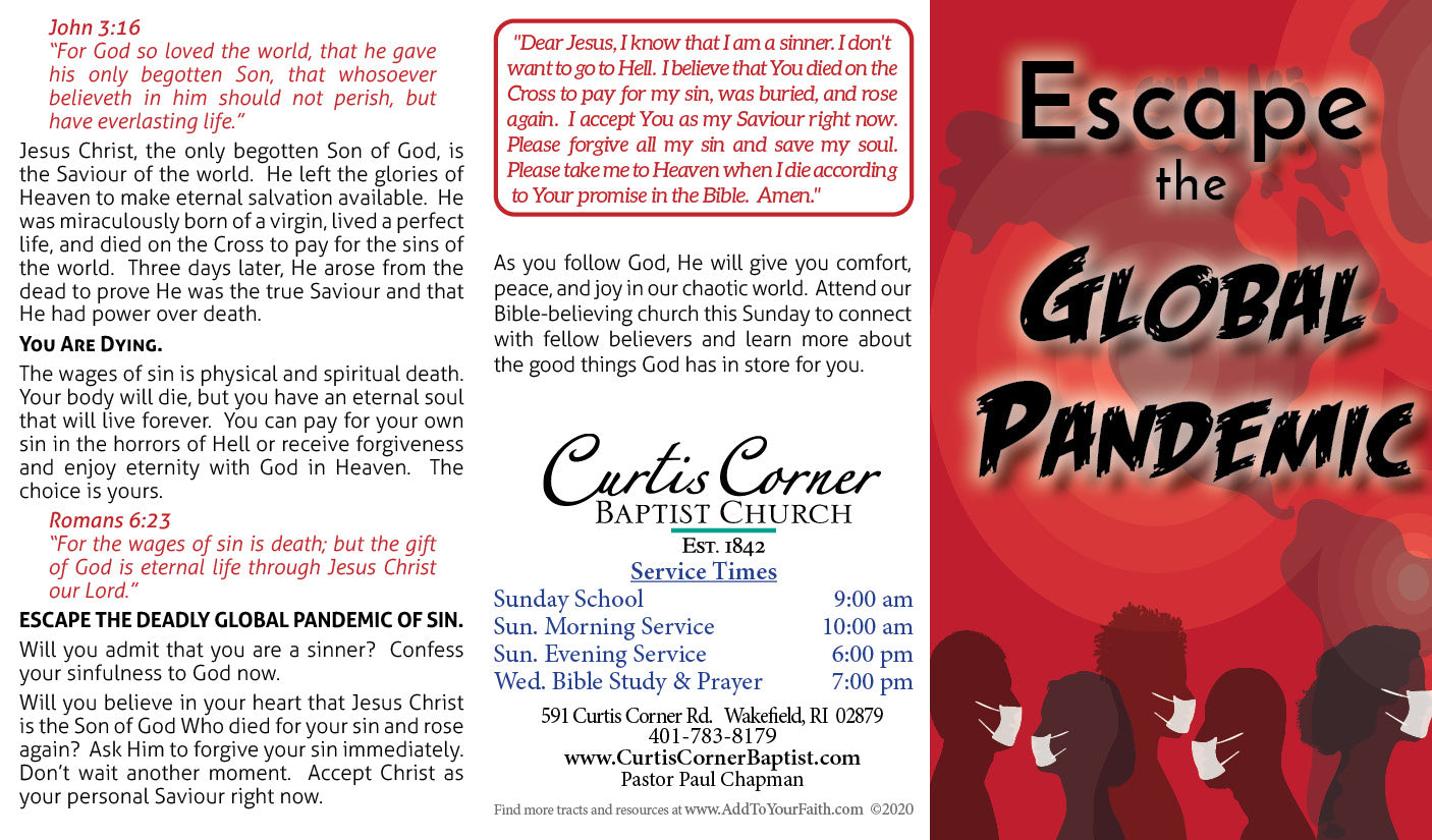 Escape Global Pandemic Gospel Tract - Customized