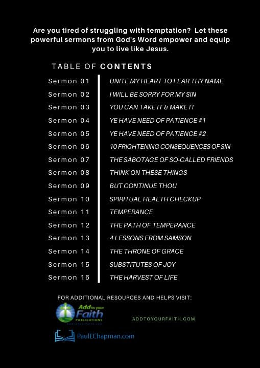 "Overcoming Temptation" Sermon Series - DOWNLOADABLE