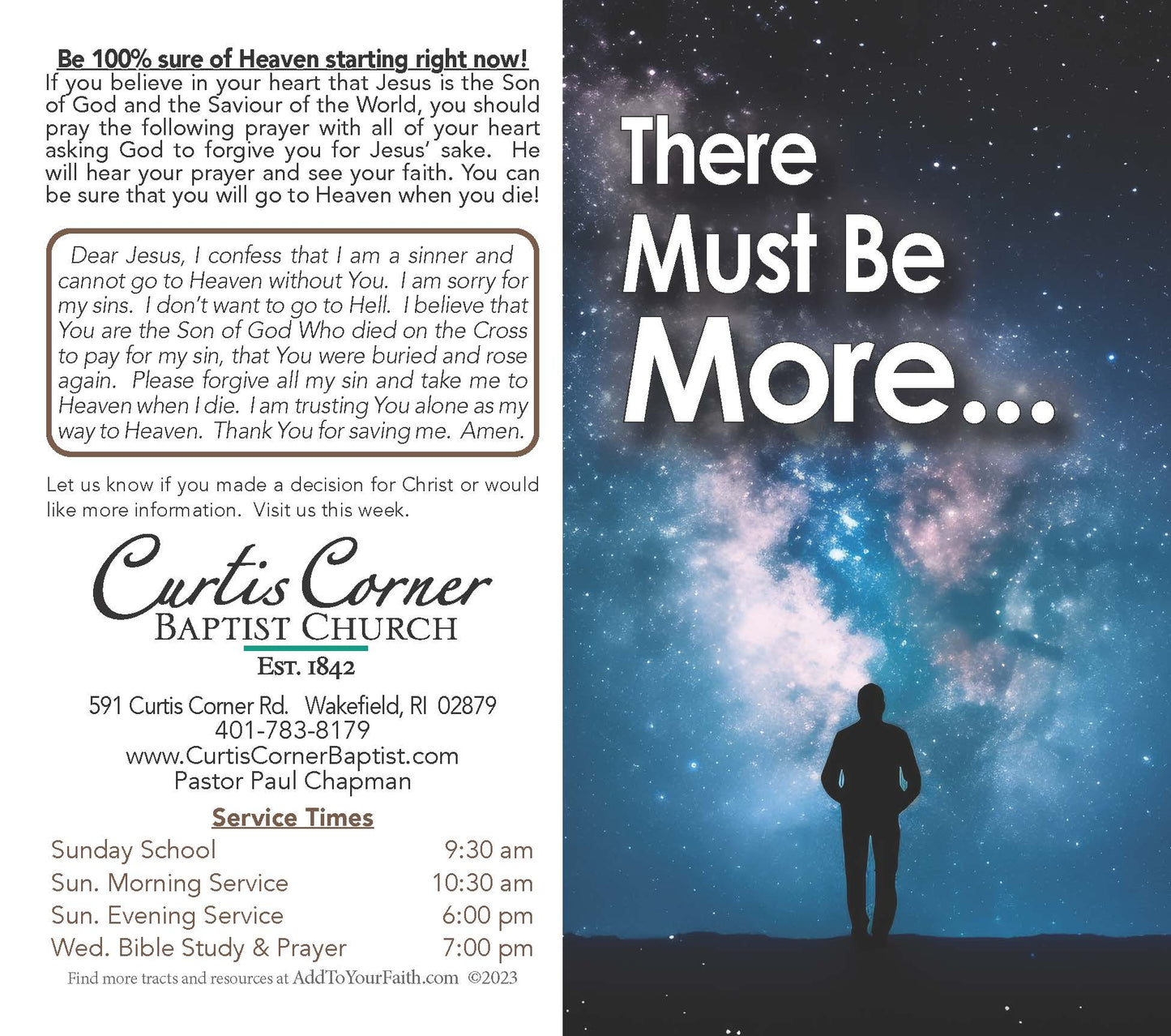 There Must Be More... Custom Gospel Tract