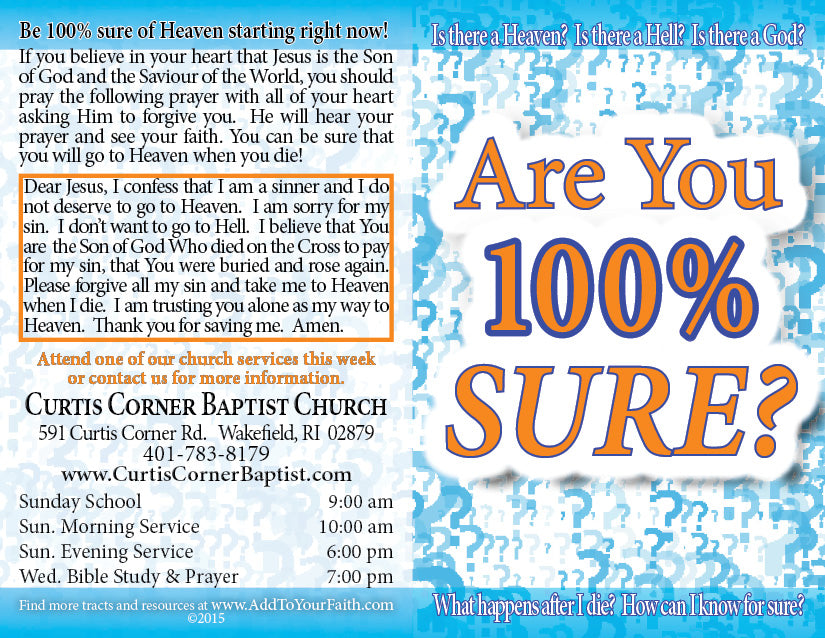 Are You 100% Sure? - Custom Tract