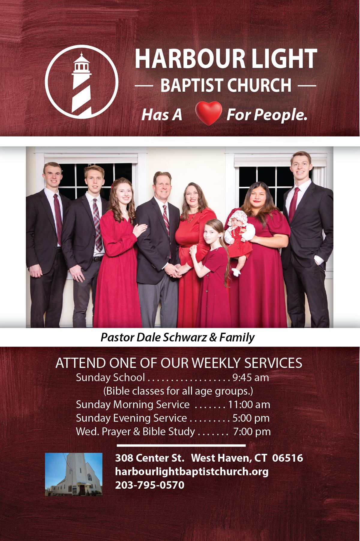 Church Invite Cards - Red - Customized With Your Information